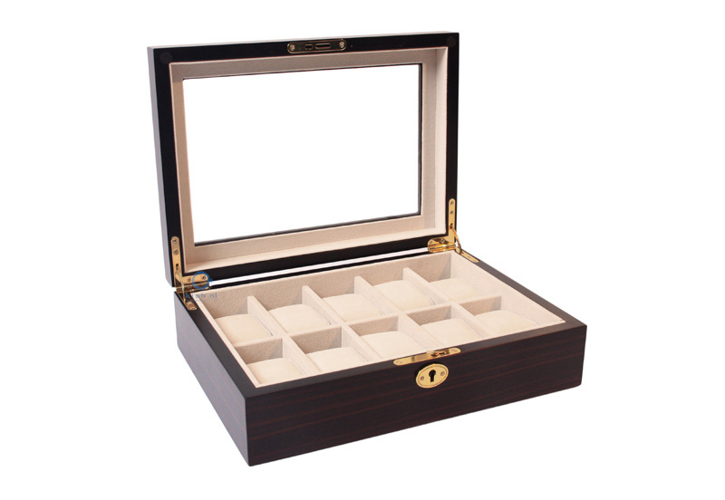 Ebony horlogekist voor 10 horloges