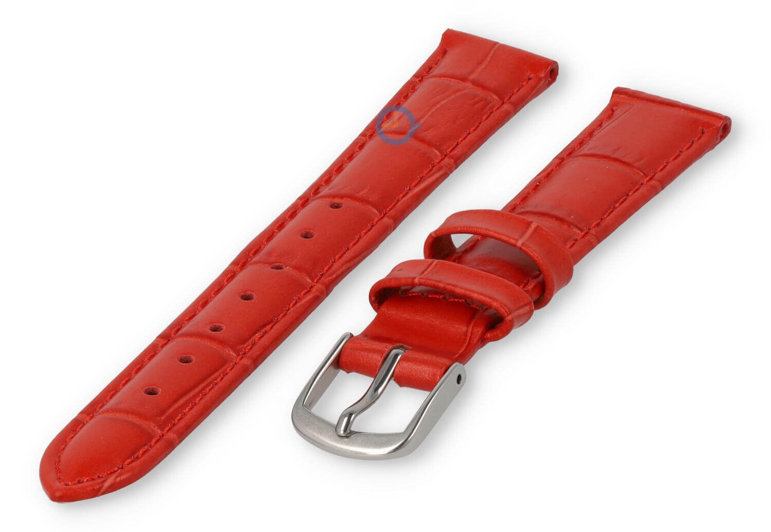 Kleine horlogeband van leer - 14mm - rood