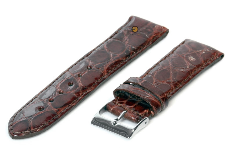 20mm horlogeband echt krokodillenleer roodbruin