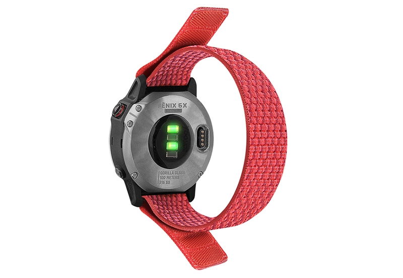 Garmin Fenix 5/6/7 horlogeband met klittenband - Rood