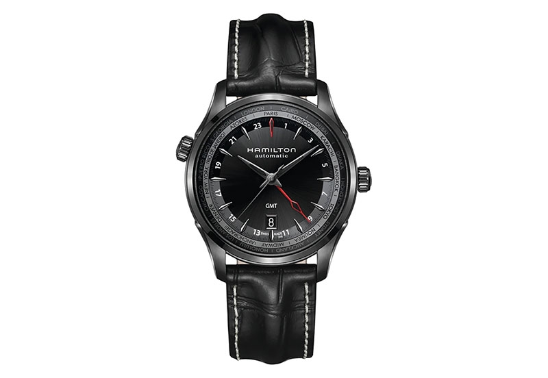 Hamilton horlogeband H32685731 - zwart leer