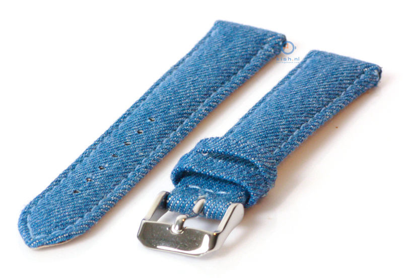 Horlogeband 24mm denim