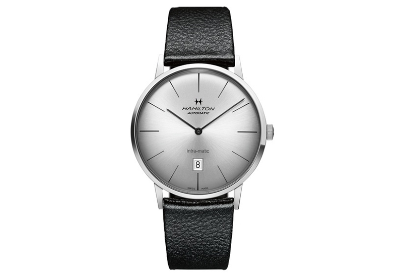 Hamilton horlogeband H38755751 - zwart leer