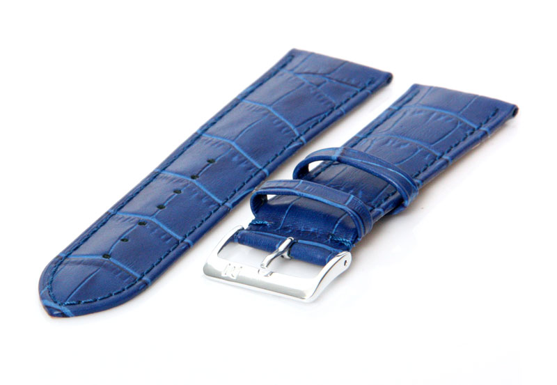 Horlogeband 24mm donkerblauw XL