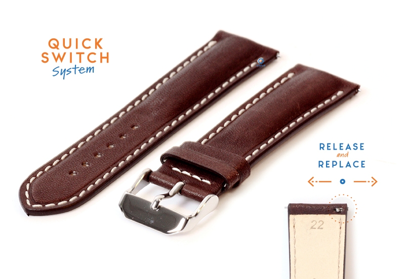 Horlogeband 22mm bruin