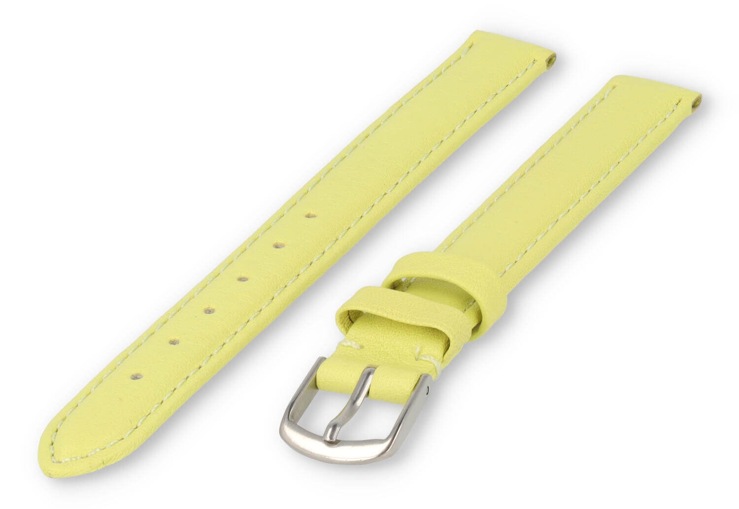 XL horlogeband glad leer - 12mm - limoen