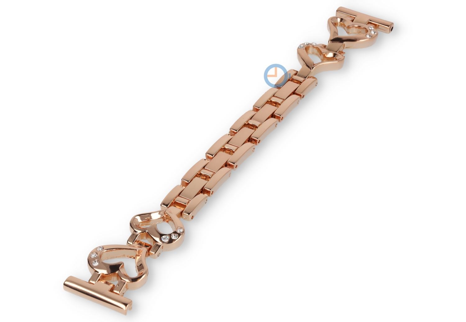 20mm stalen armband voor horloges - rosegold heart