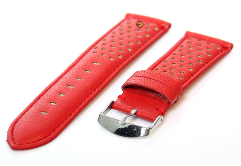Waterproof horlogeband 24mm rood leder