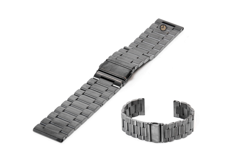 Horlogeband 20mm staal gunmetal