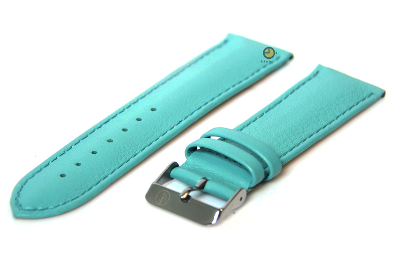 Horlogeband 22mm - Tiffany Blue leer