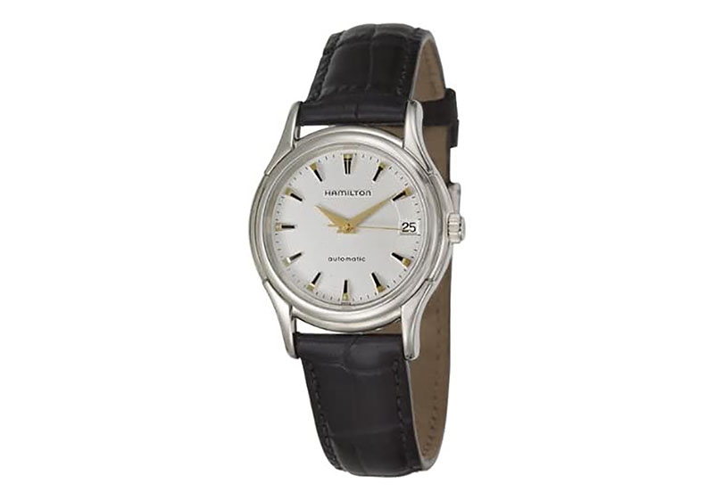 Hamilton horlogeband H18315751 - zwart leer