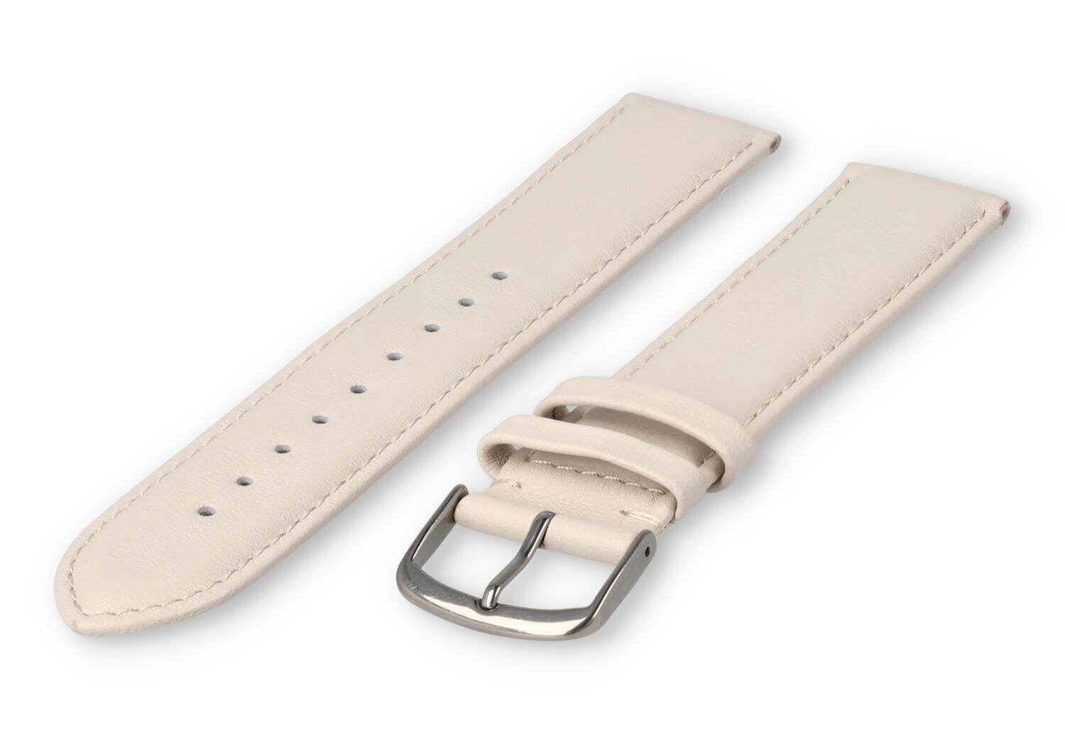 XL horlogeband glad leer - 20mm - zand