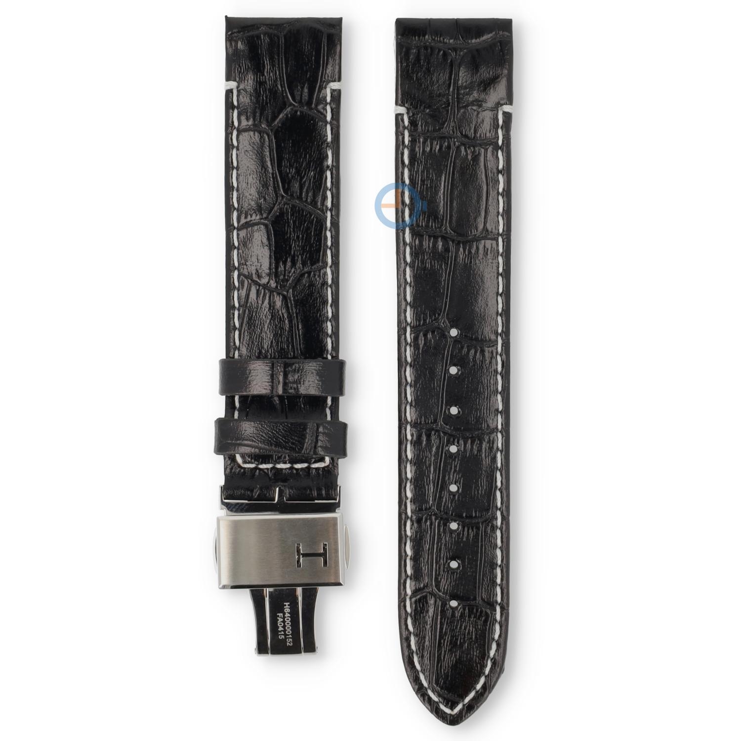 Hamilton horlogeband H33515733 - zwart leer