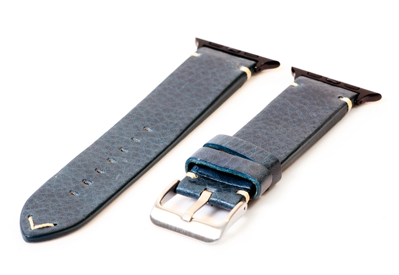 Apple Watch bandje vintage blauw leer - 44/45/46/49mm