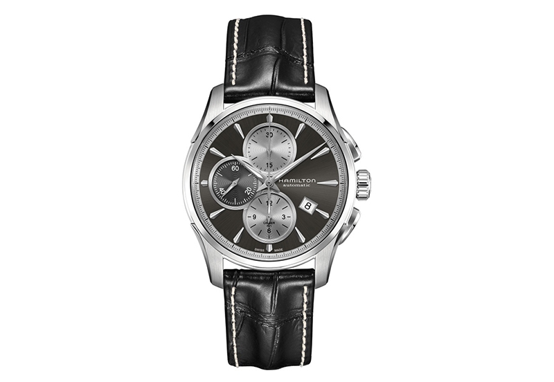 Hamilton horlogeband H32596781 - zwart leer