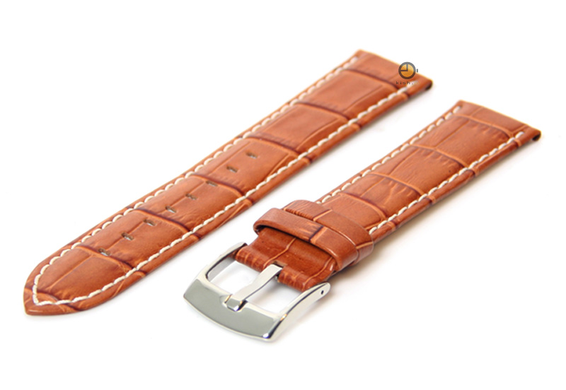 24mm horlogeband van leer - cognac brown
