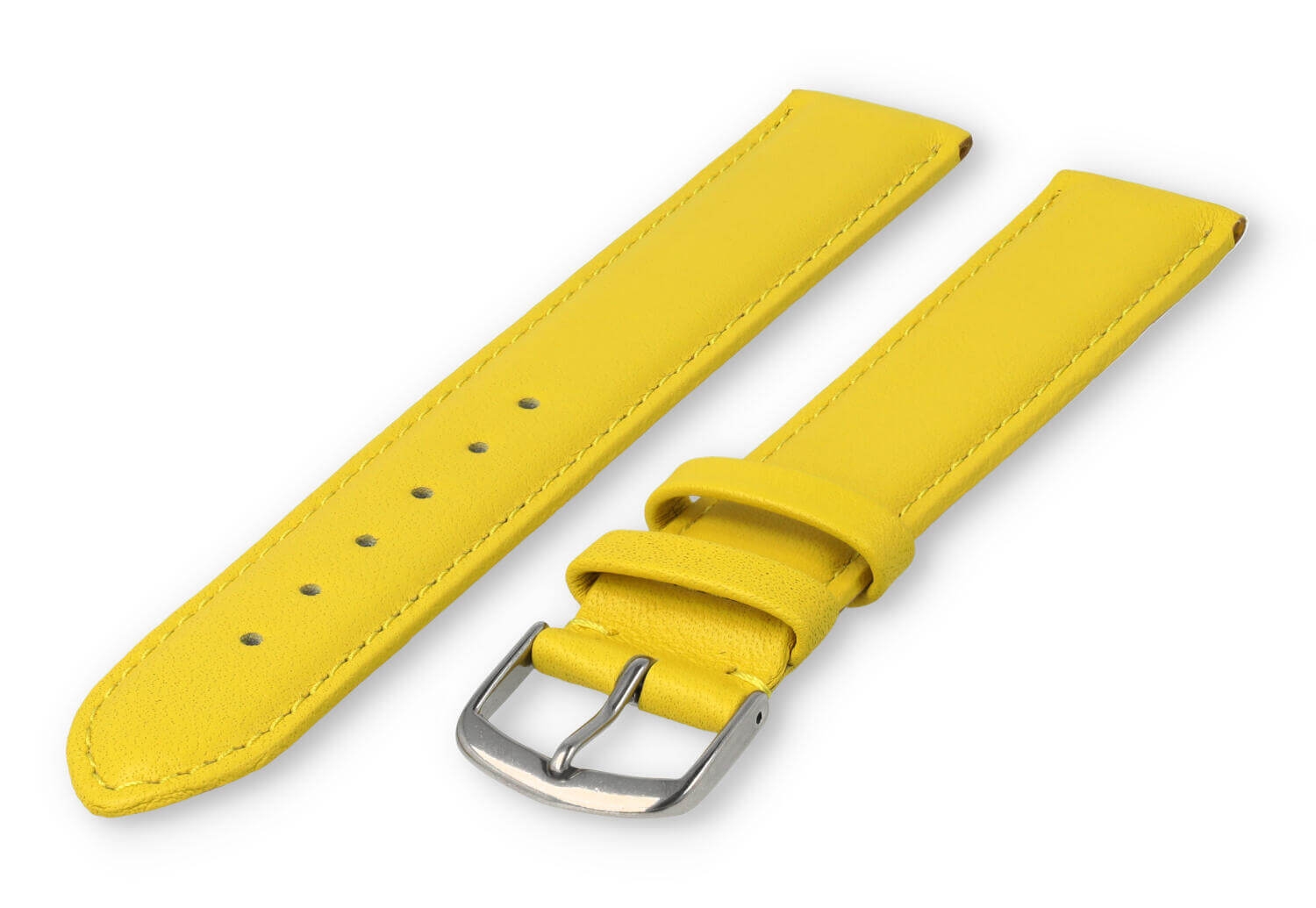 XL horlogeband glad leer - 18mm - geel