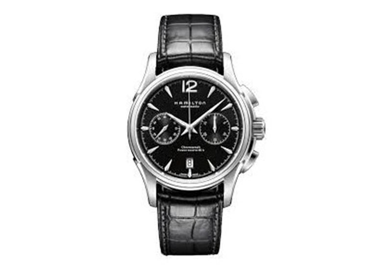 Hamilton horlogeband H32606735 - zwart leer