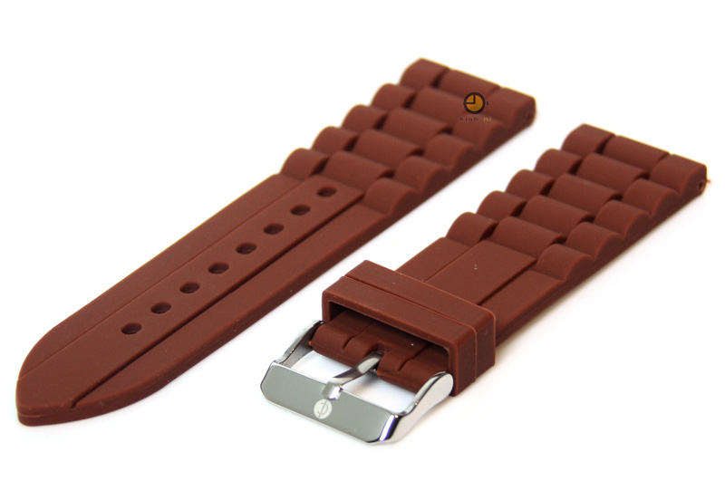 Siliconen horlogeband 22mm bruin