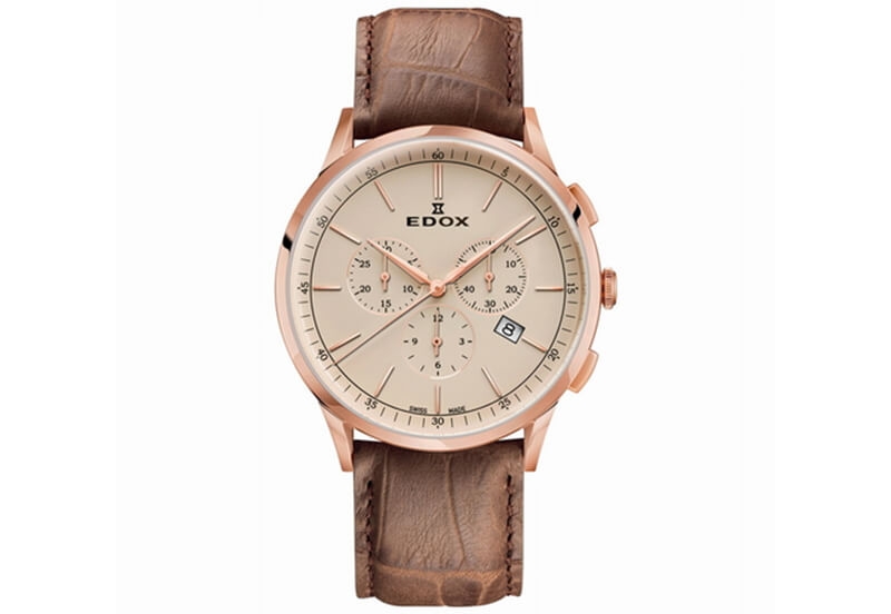 Edox Les Vauberts 10236 Horlogeband Lichtbruin