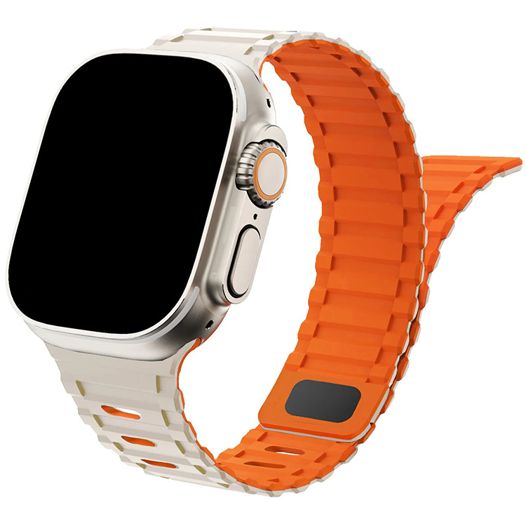 Apple Watch band - starlight/orange