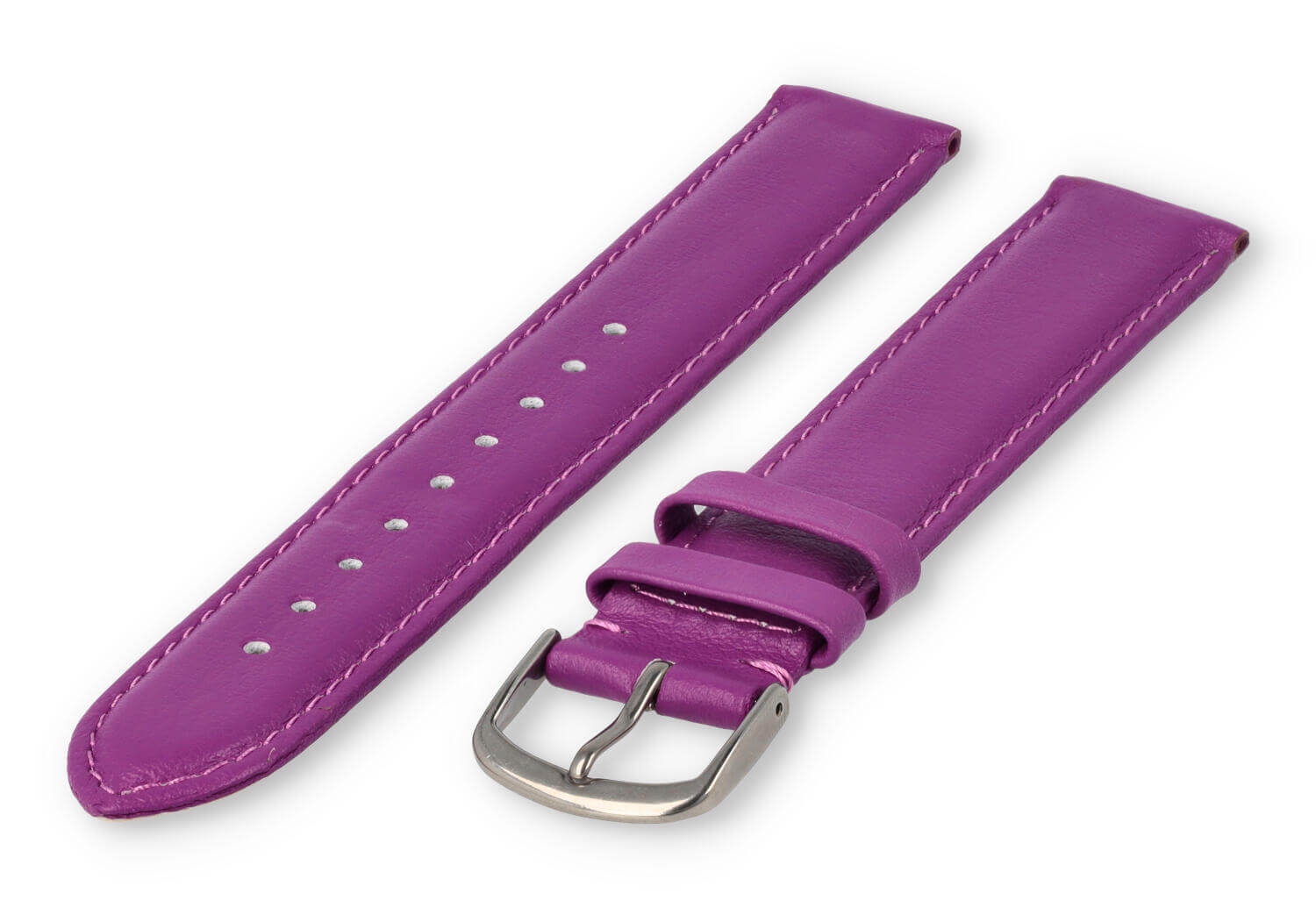 XL horlogeband glad leer - 18mm - paars