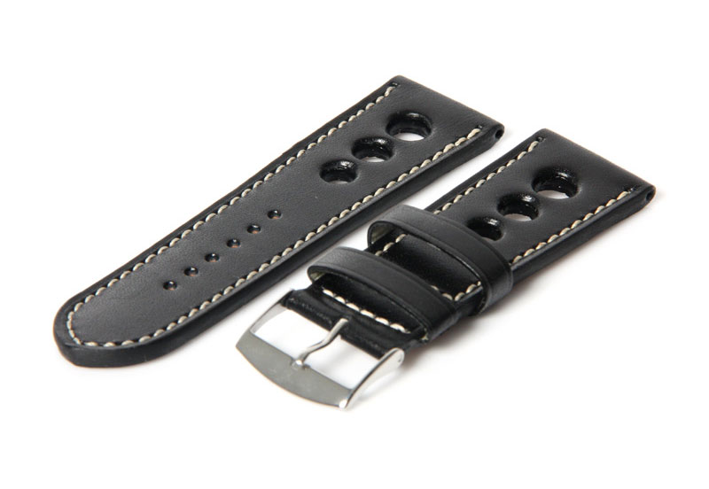 Horlogeband 24mm racing zwart
