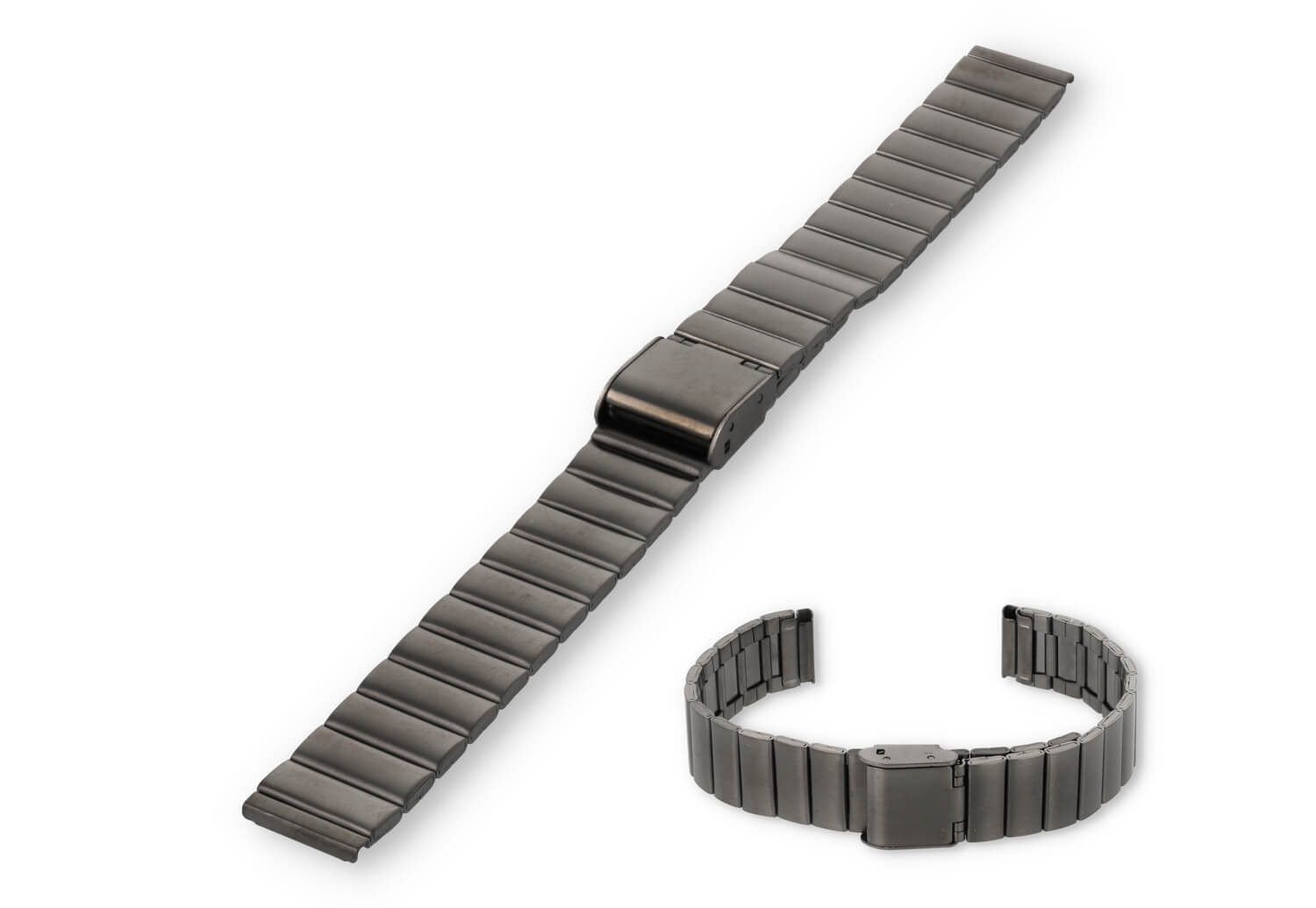 Horlogeband 14mm staal - Gun Metal