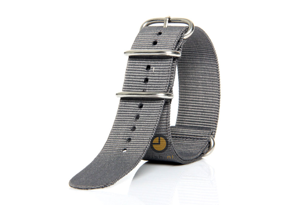 Horlogeband 24mm nato grijs