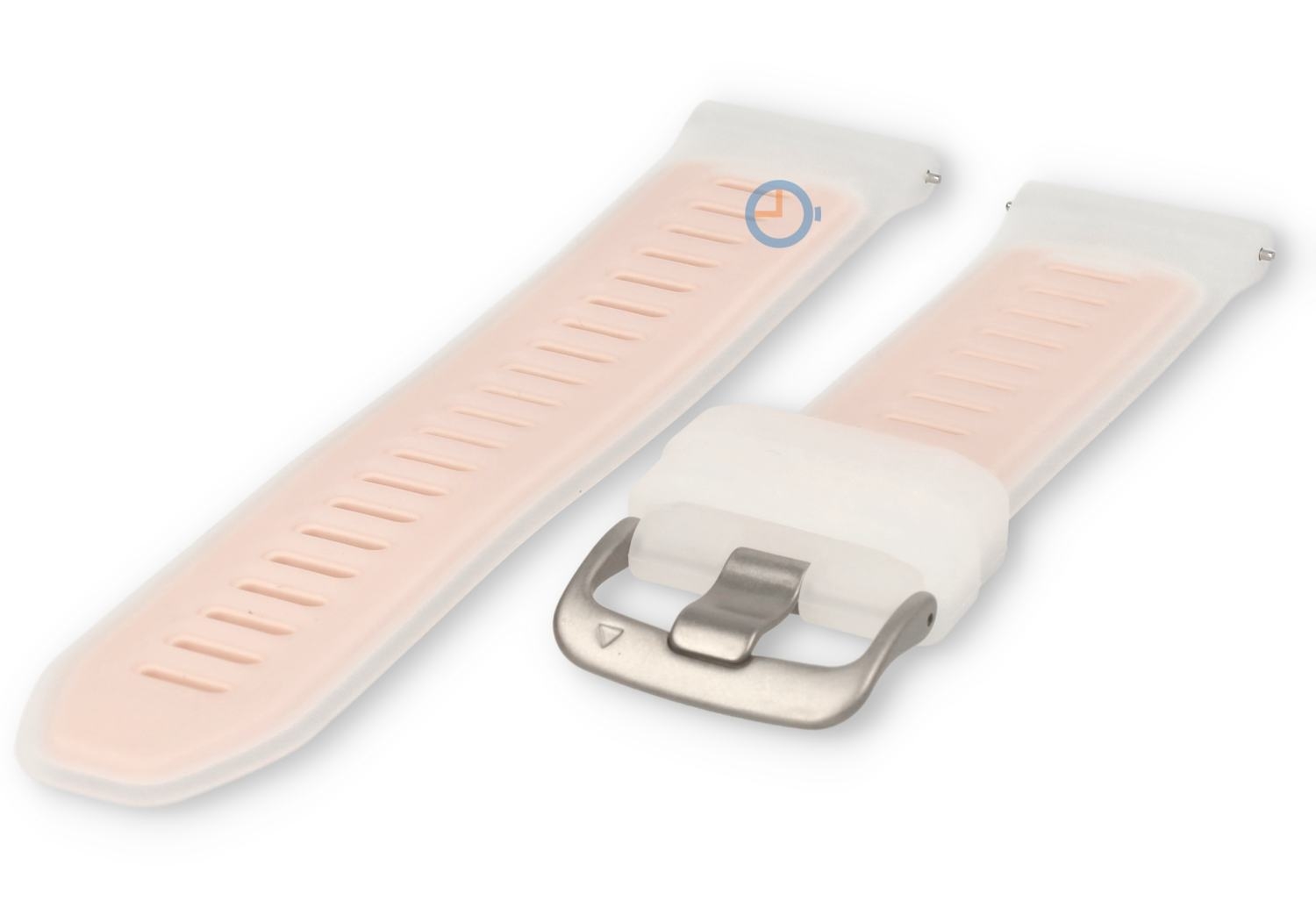 20mm horlogeband siliconen - transparant/roze