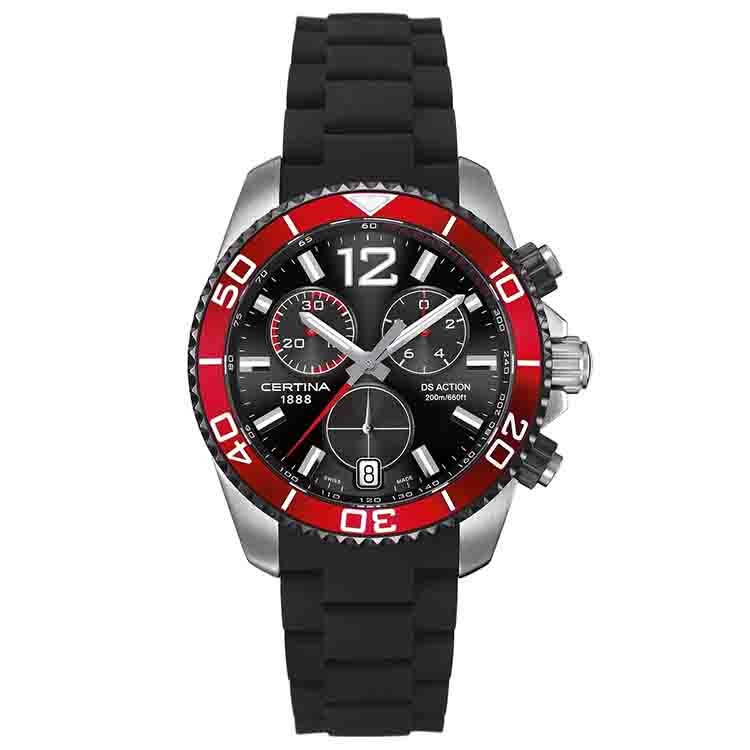 Certina bandje C0134172705700A zwart rubber