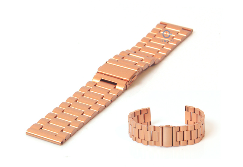 Horlogeband 23mm staal oranje