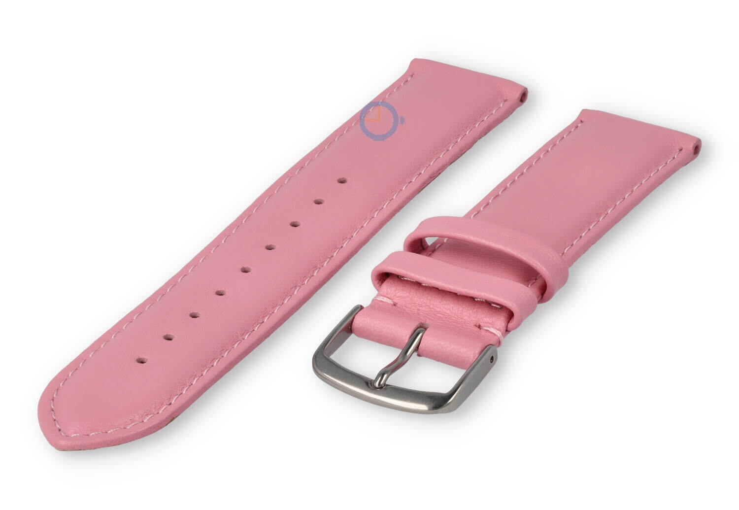 20mm horlogeband glad leer - lichtroze