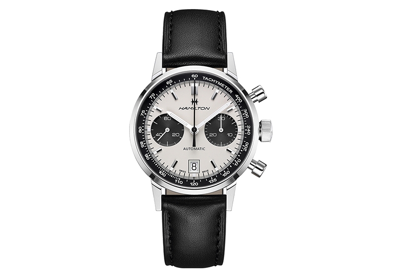 Hamilton horlogeband H38416711 - zwart leer