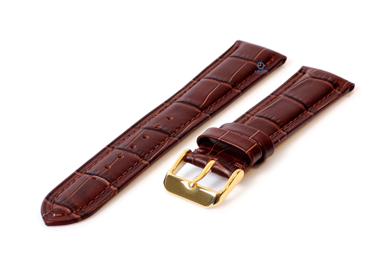 Luxe Hamilton horlogeband bruin leer - goud - 16mm