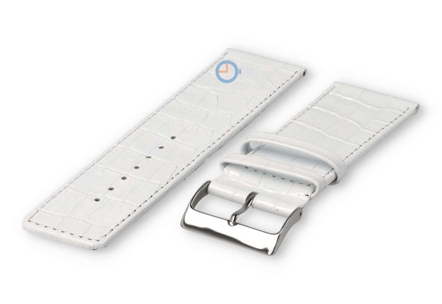 Luxe croco horlogeband - 30mm - wit