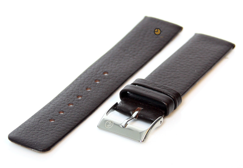 Horlogeband 18mm donkerbruin leer naadloos