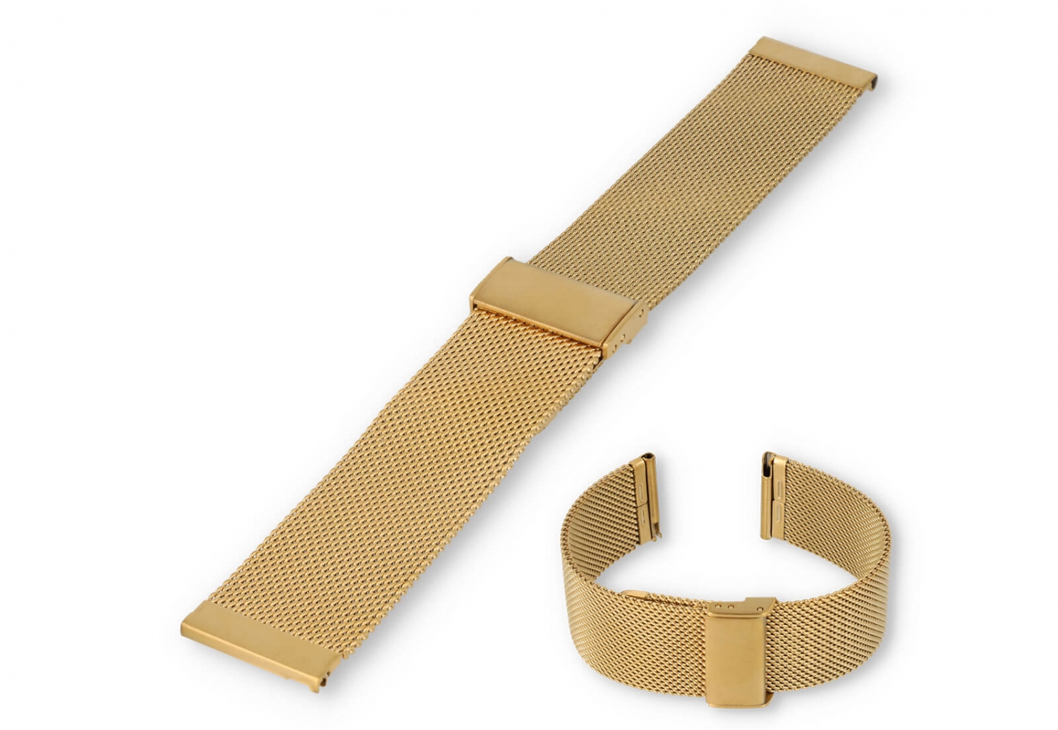 Horlogeband 22mm milanees goud - Quick Switch (FIJN)