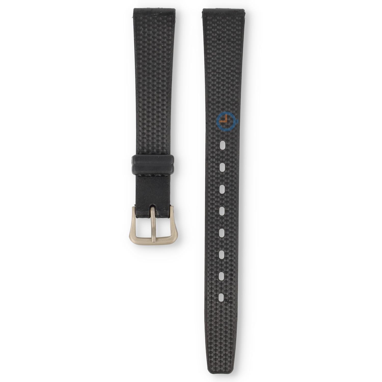 Universele 13mm zwart siliconen horlogeband - Pulsar