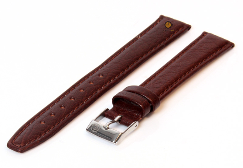 Horlogeband 14mm bruin buffelleer extra lang