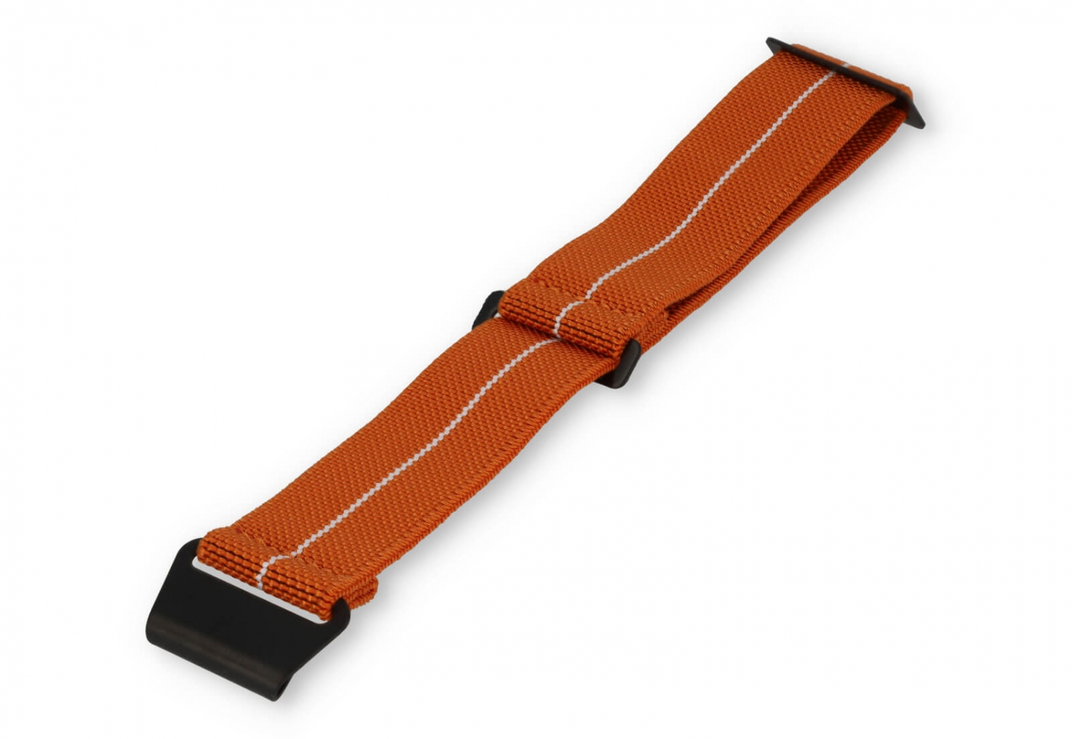 Elastische horlogeband 22mm nylon oranje - wit