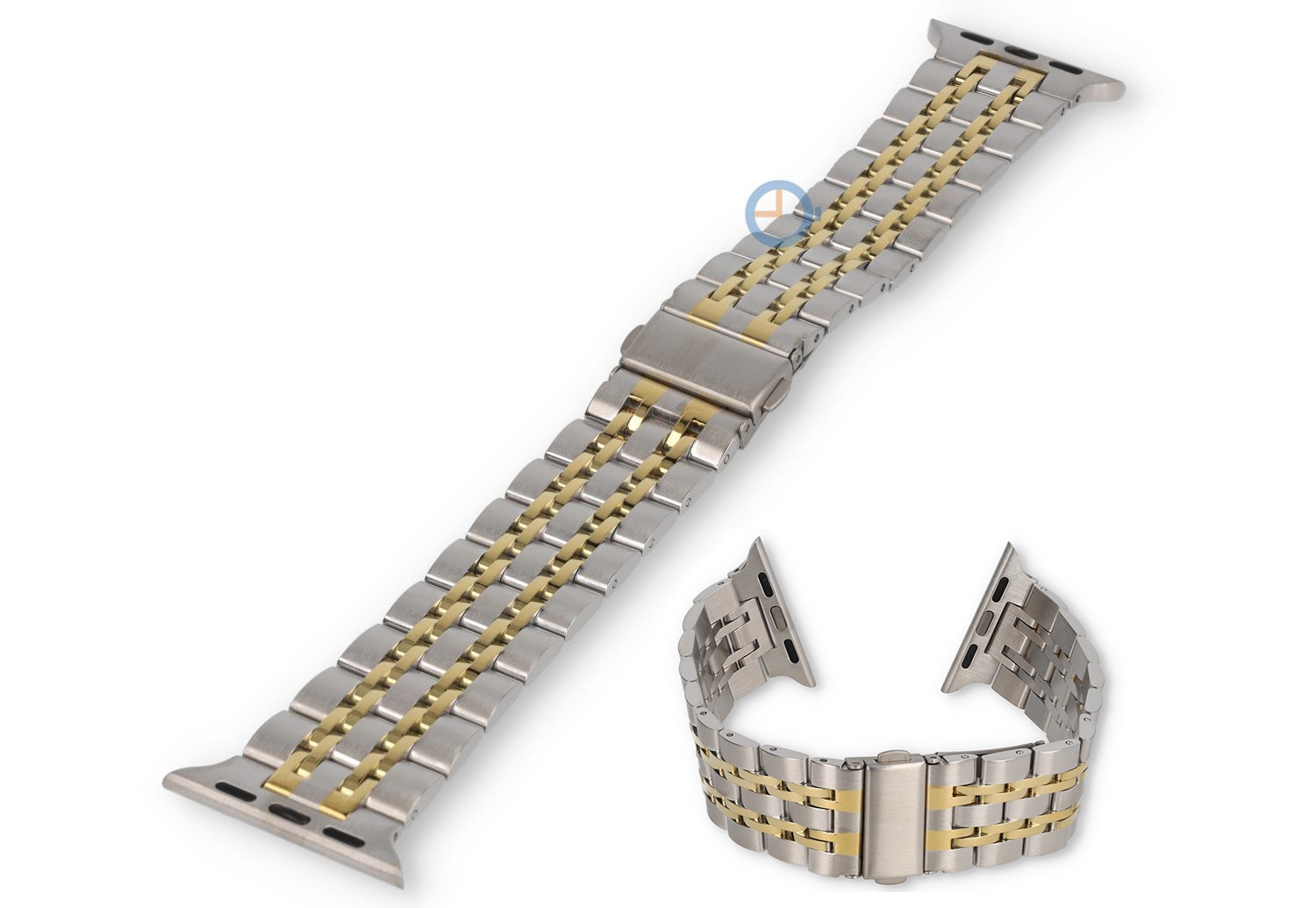 Stalen Apple horlogeband (45mm) - business silver/gold