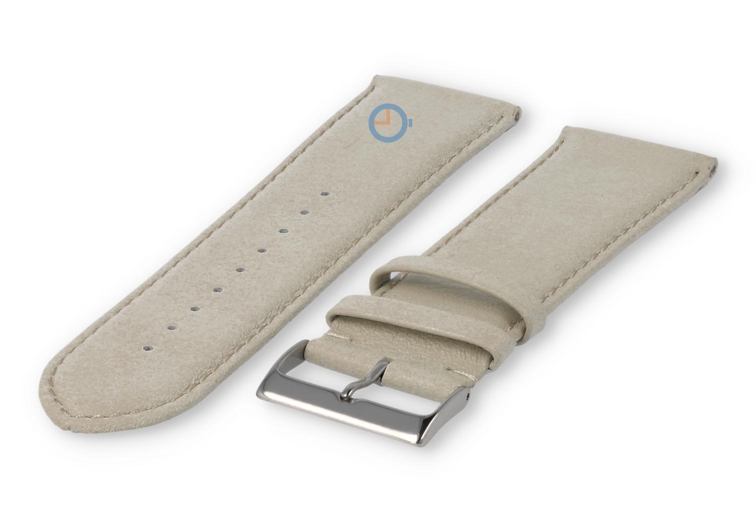 XL horlogeband glad leer - 28mm - zand