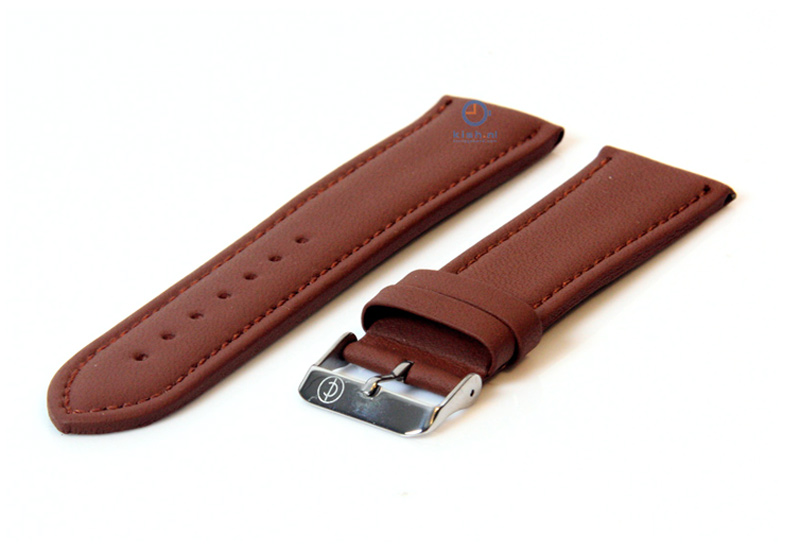 Horlogeband 18mm lichtbruin leer