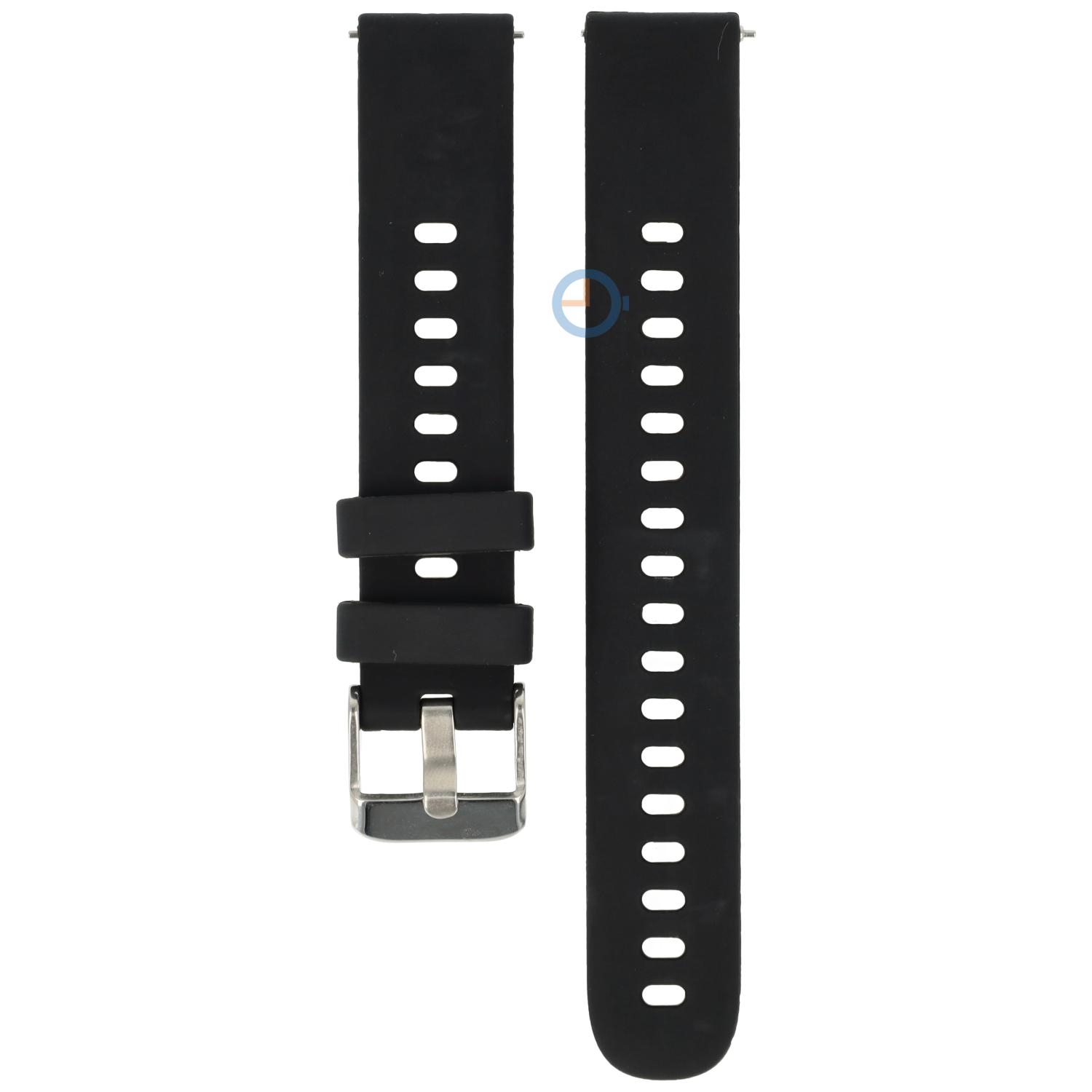 16mm siliconen horlogeband - zwart