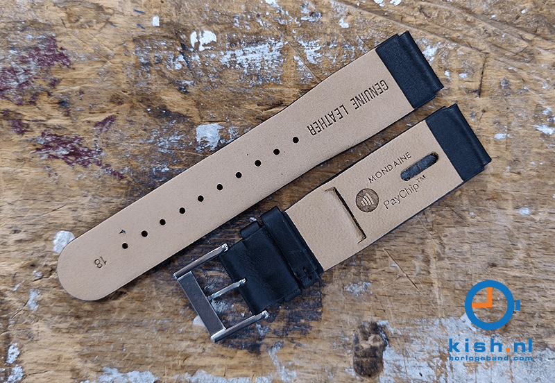 Mondaine Paychip horlogeband 18mm - zwart rood