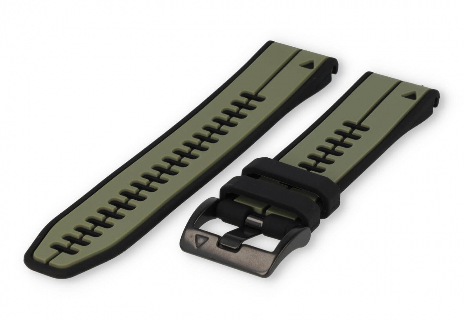 Garmin Fenix 7 horlogeband rubber - zwart/donkergroen