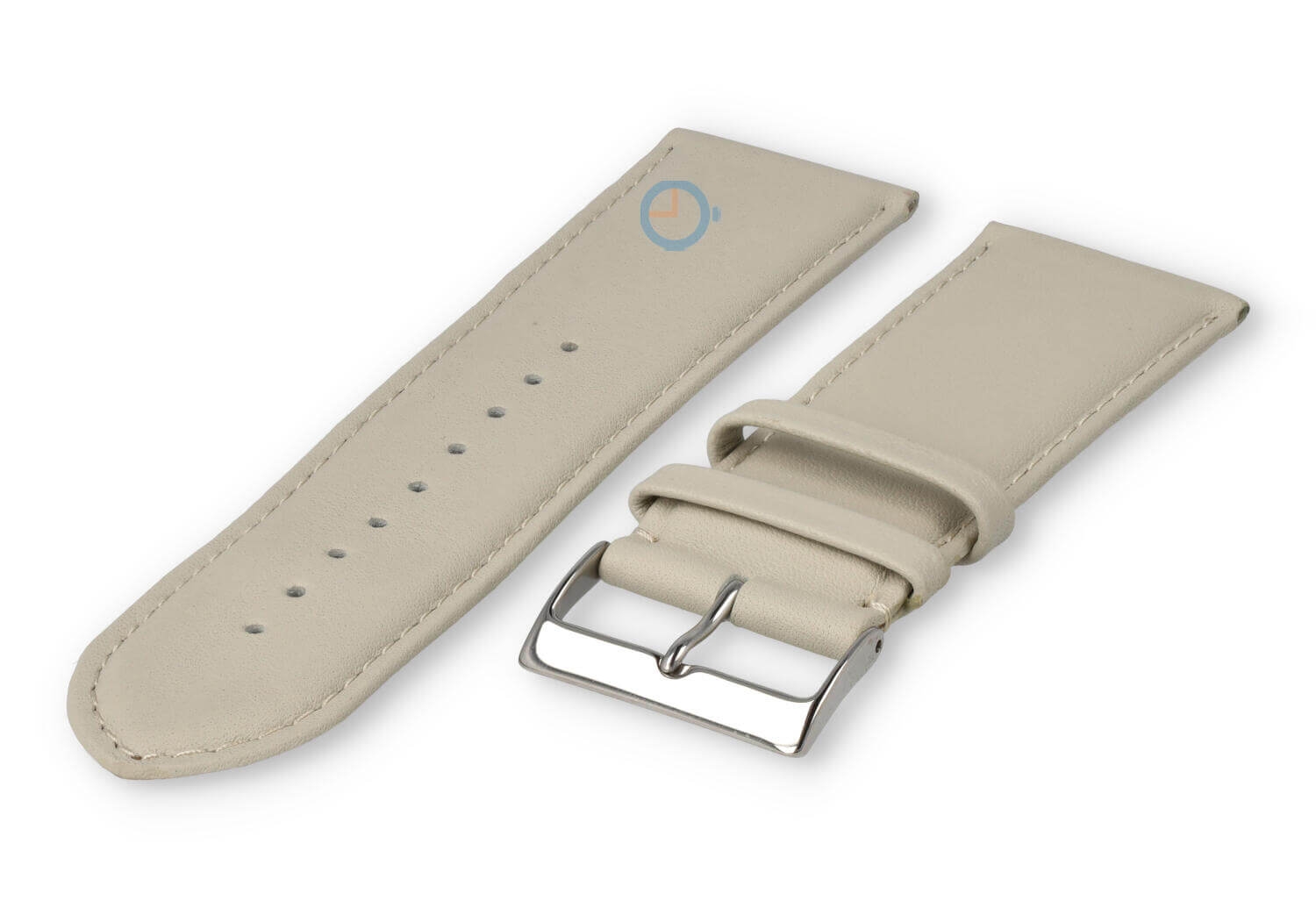 28mm horlogeband glad leer - zand