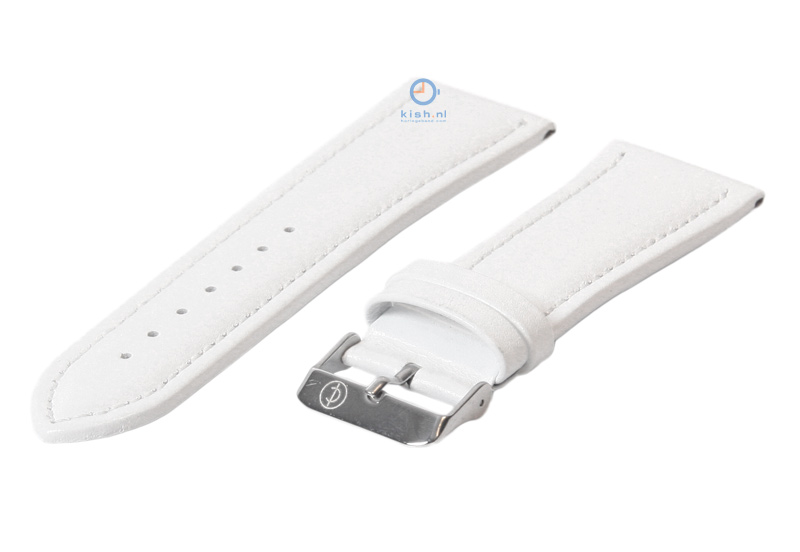 Horlogeband 28mm wit leer