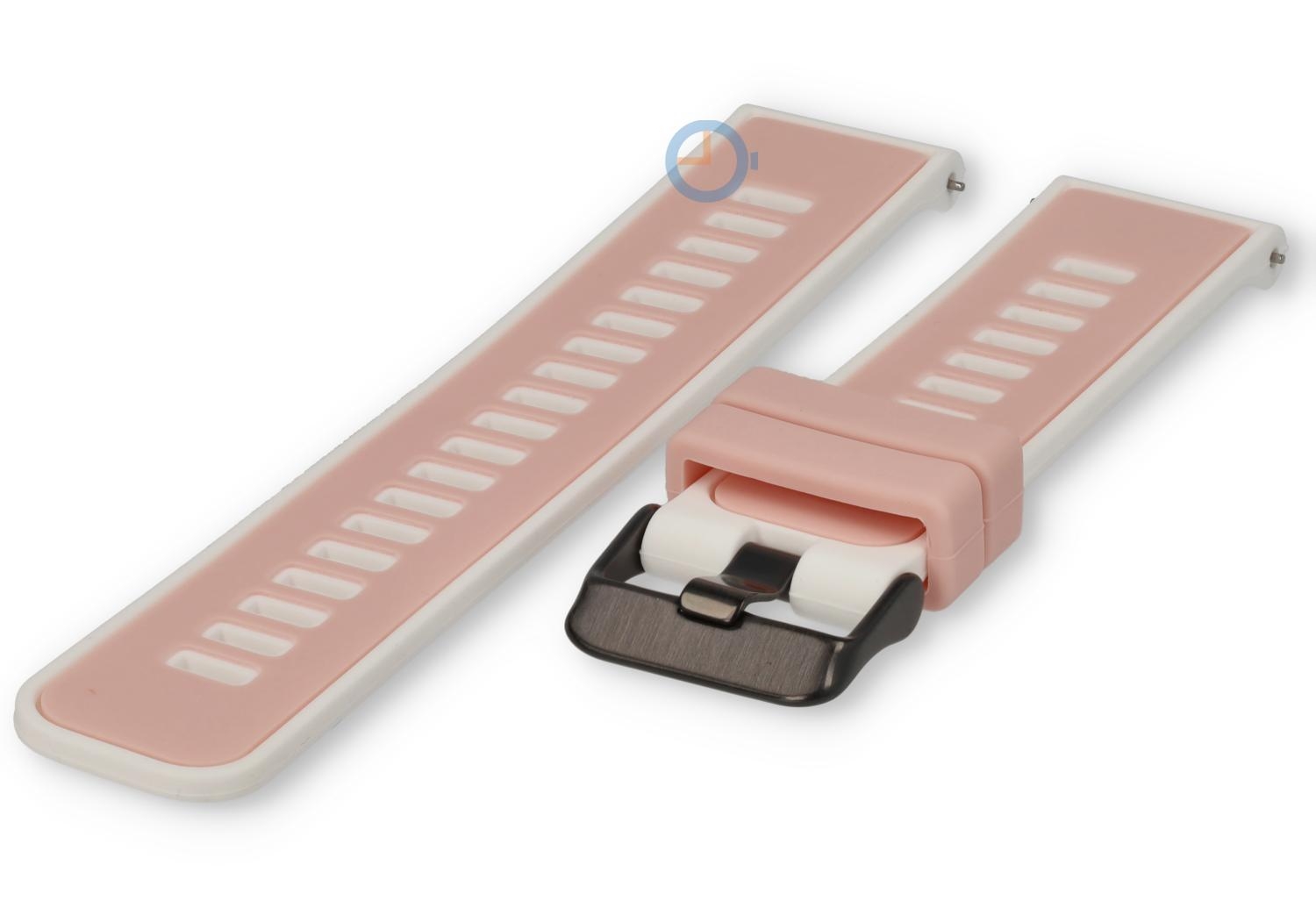 Snelwissel bandje 22mm - roze wit